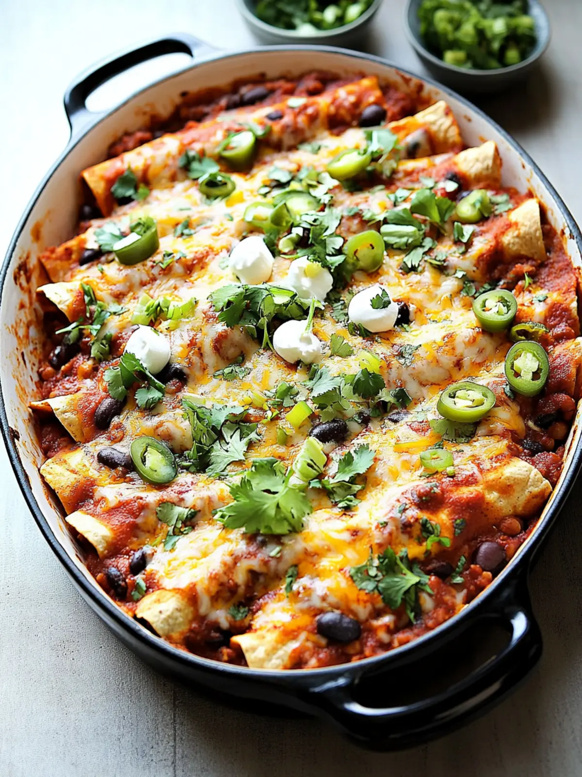 Satisfying Vegetarian Bean and Cheese Enchiladas in 40 Minutes 5 Vegetarian Bean and Cheese Enchiladas
