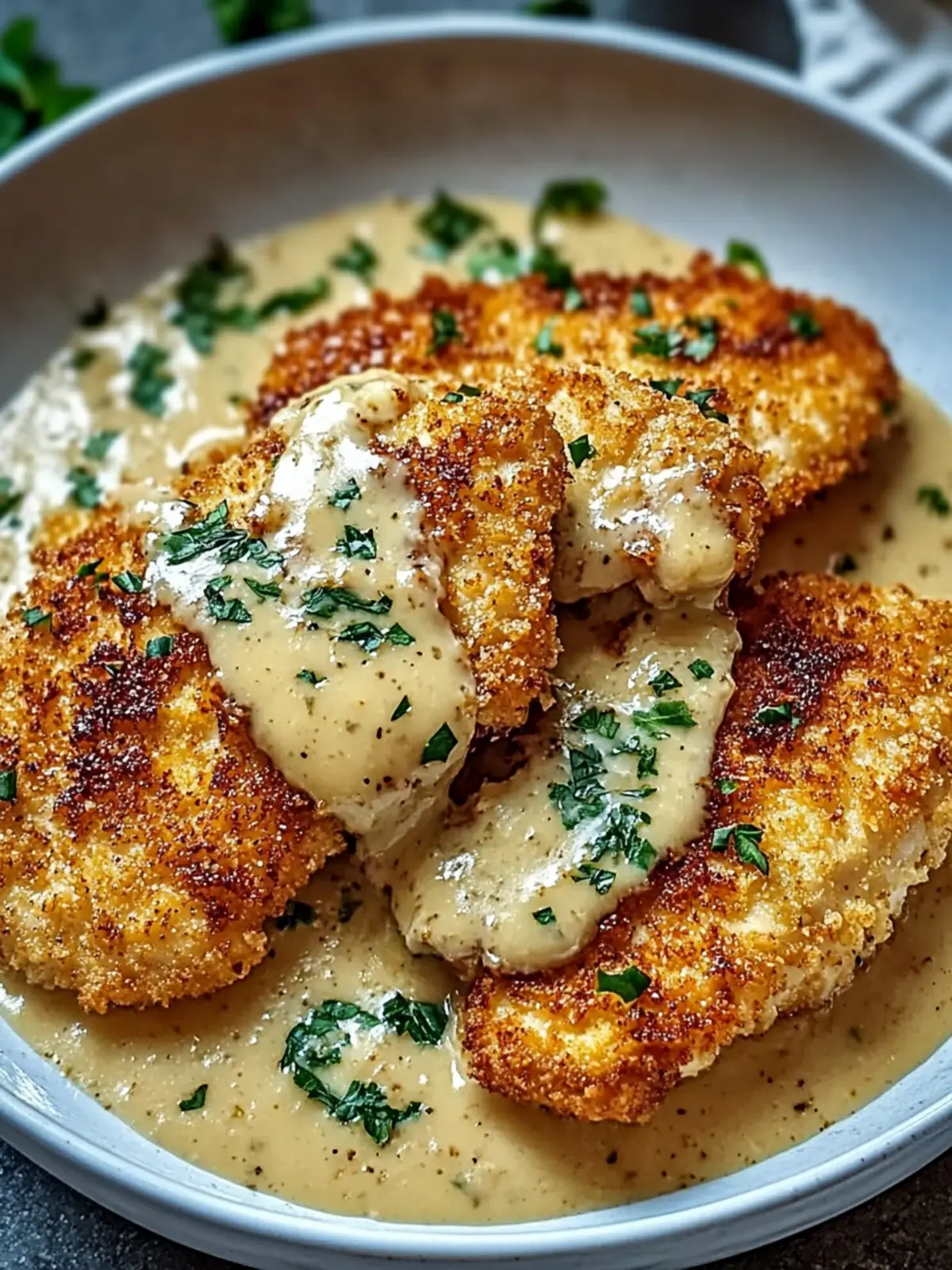 Crispy Parmesan Chicken with Rich Garlic Sauce - 30 Min Delight 3 Crispy Parmesan Chicken with a Rich Garlic Sauce – Easy Dinner Idea