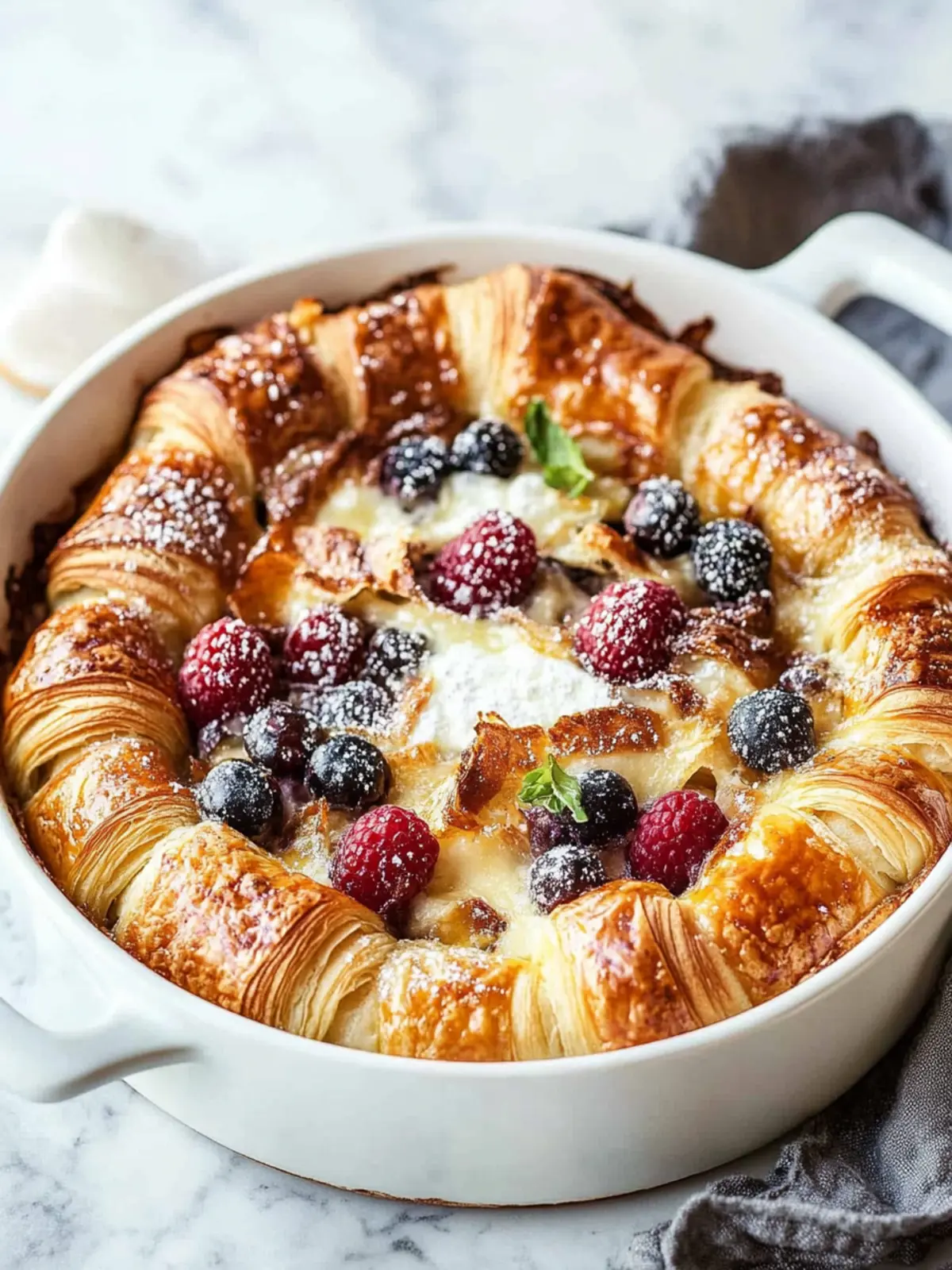 Indulge in Croissant Breakfast Casserole Loaded with Berries 4 Croissant Breakfast Casserole