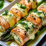 Asparagus and Lemon Basil Ricotta Stuffed Salmon Rolls Delight 3 Asparagus and Lemon Basil Ricotta Stuffed Salmon Rolls with Lemon Sauce