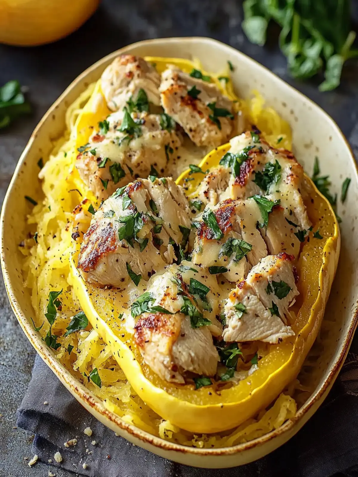 Irresistible Chicken Spaghetti Squash for Healthy Comfort Food 4 Irresistible Chicken Spaghetti Squash