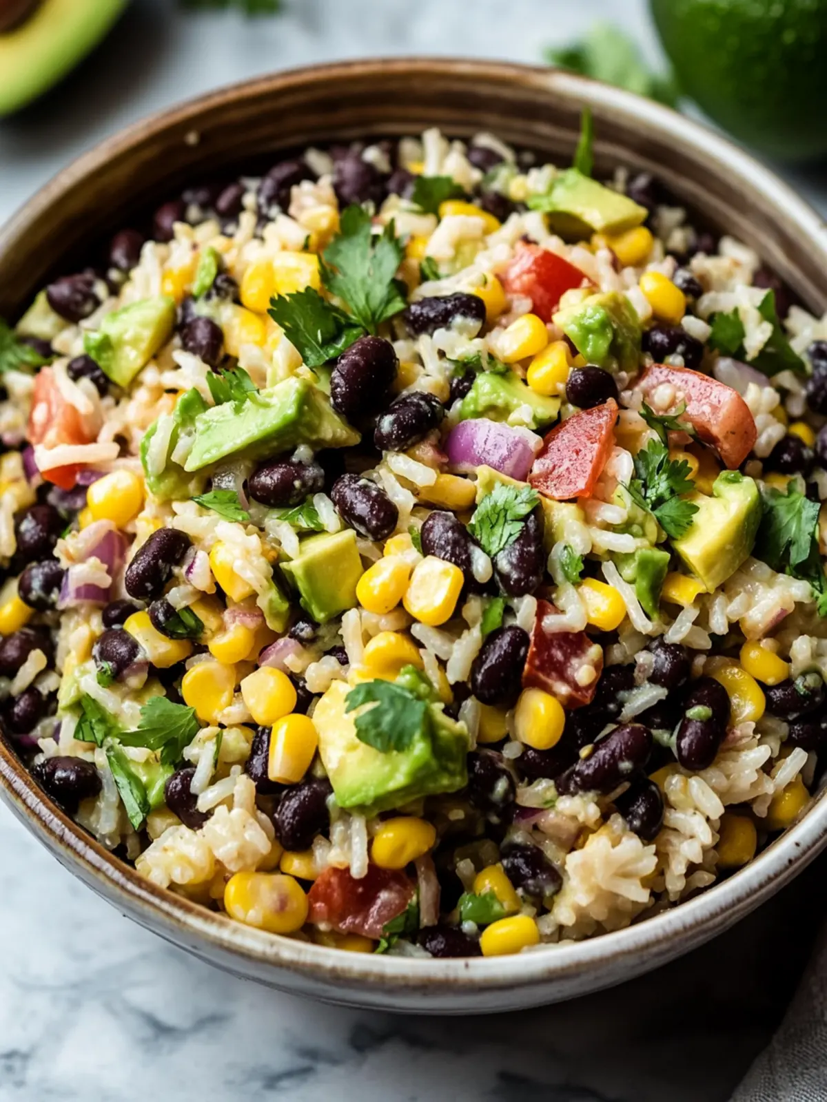 Zesty Black Bean Corn Avocado Salad with Rice for Summer Bliss 3 Black Bean Corn Avocado Salad with Rice