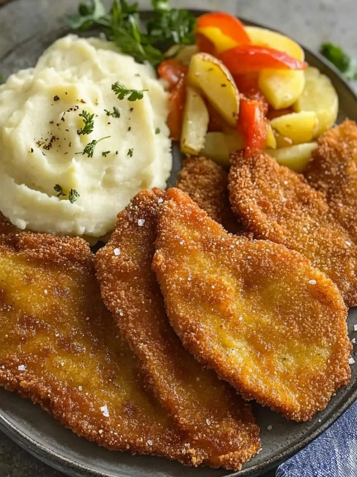 Thin Crispy Schnitzel with Mashed Potatoes Your New Family Favorite 5 Thin Crispy Schnitzel with Mashed Potatoes