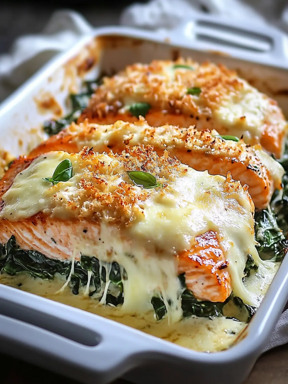 Irresistible Baked Salmon with Spinach and Mozzarella Magic 3 Irresistible Baked Salmon with Spinach and Mozzarella Bliss Awaits You!