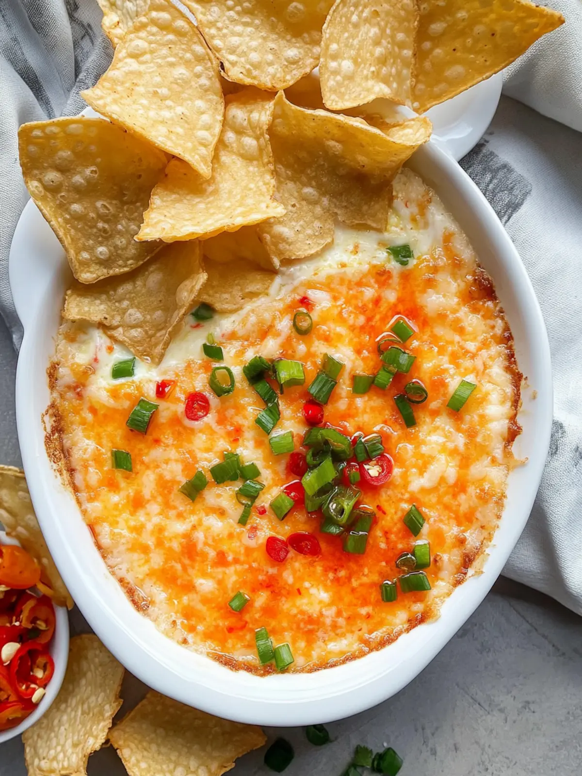 Creamy Crab Rangoon Dip with Crispy Wonton Chips Delight 5 Crab Rangoon Dip (With Wonton Chips)