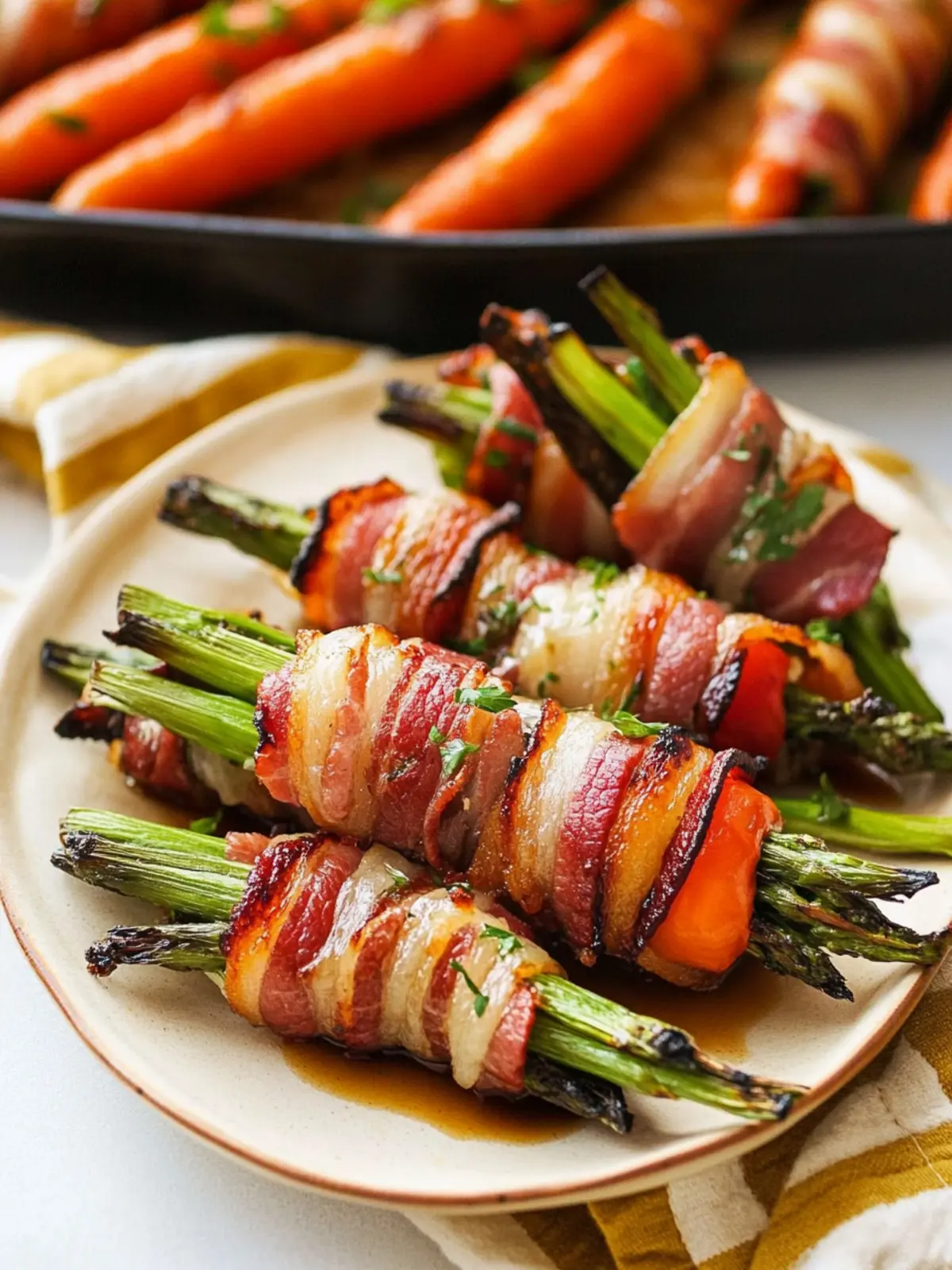 Bacon Wrapped Vegetables with Maple Glaze for Holiday Joy 3 Bacon Wrapped Vegetables with Maple Glaze