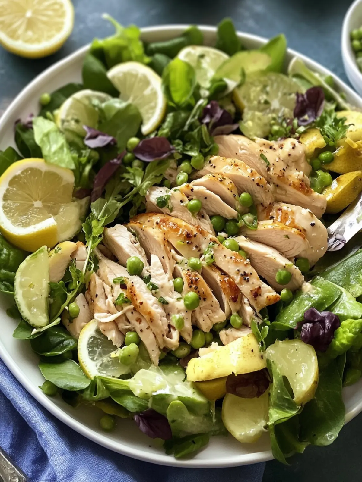 Fresh Spring Salad with Chicken and Zesty Lemon Dressing 3 Spring Salad with Chicken and Lemon Dressing