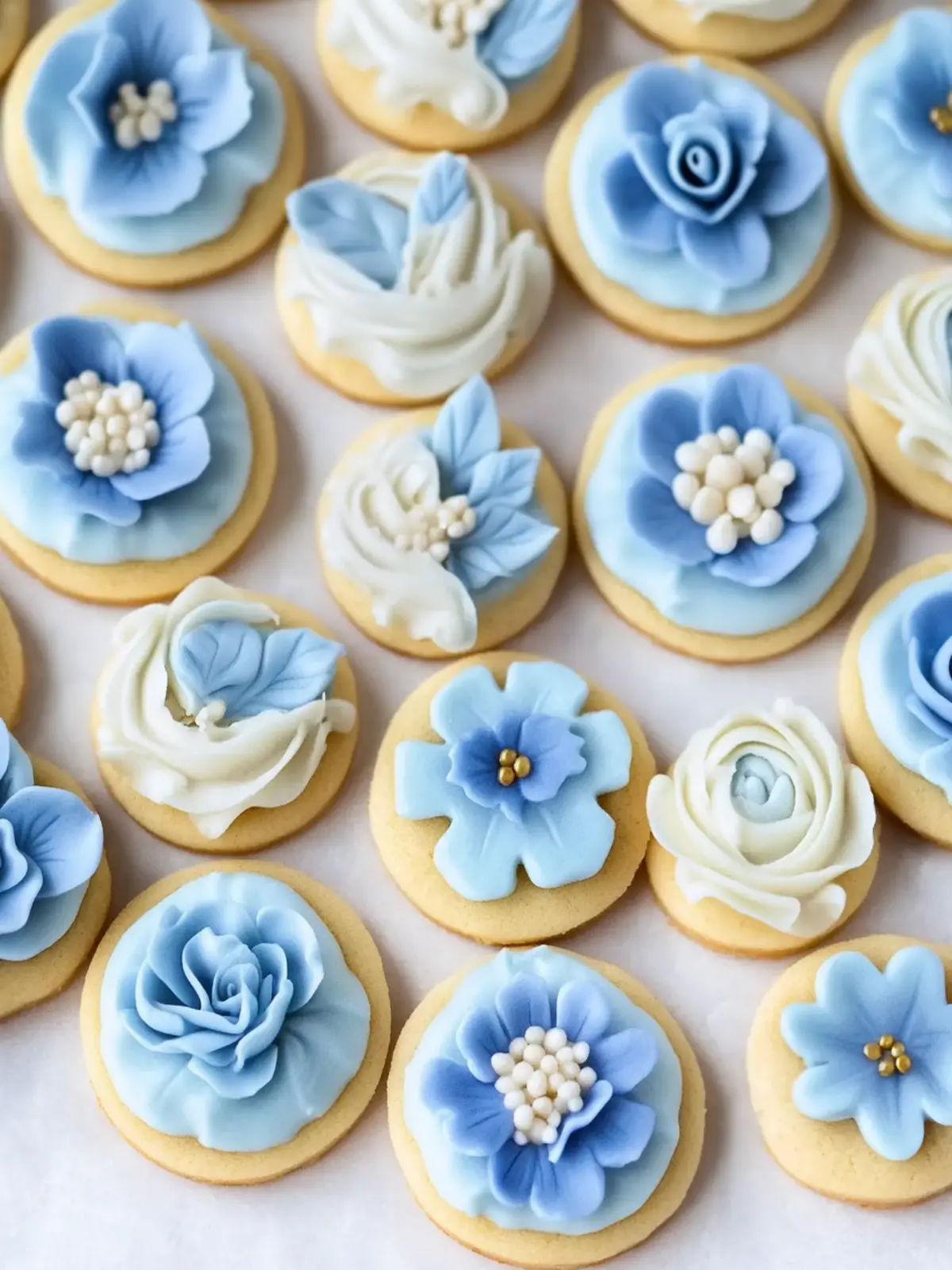 French Blue Floral Buttercream Cookies That Brighten Any Occasion 3 French Blue Floral Buttercream Cookies