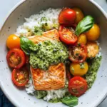 Salmon with Basil Sauce and Tomato Salad for Summer Vibes 9 Salmon with Basil Sauce and Tomato Salad