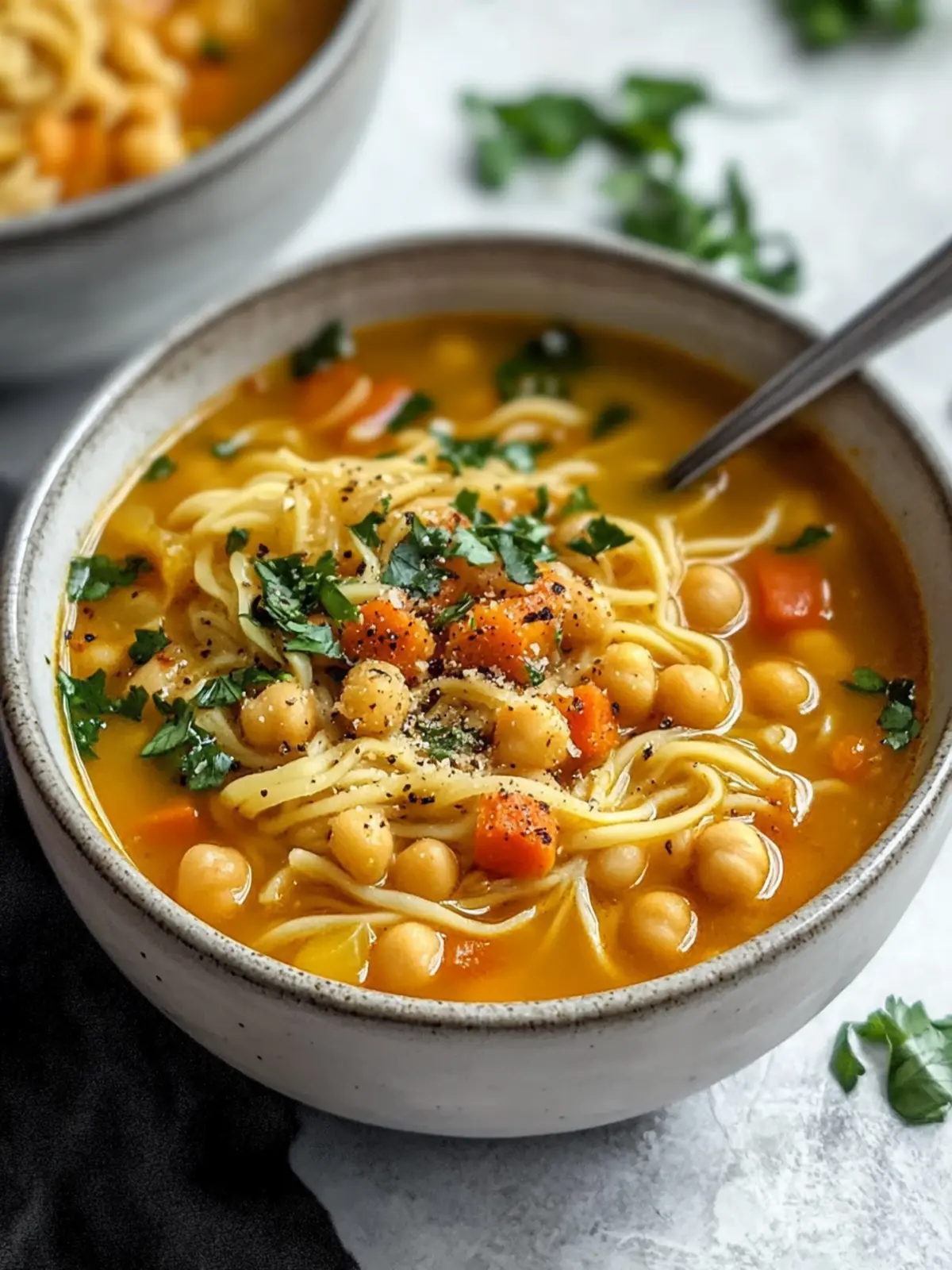 Hearty Vegan Chickpea Noodle Soup for Cozy Nights 4 Vegan Chickpea Noodle Soup