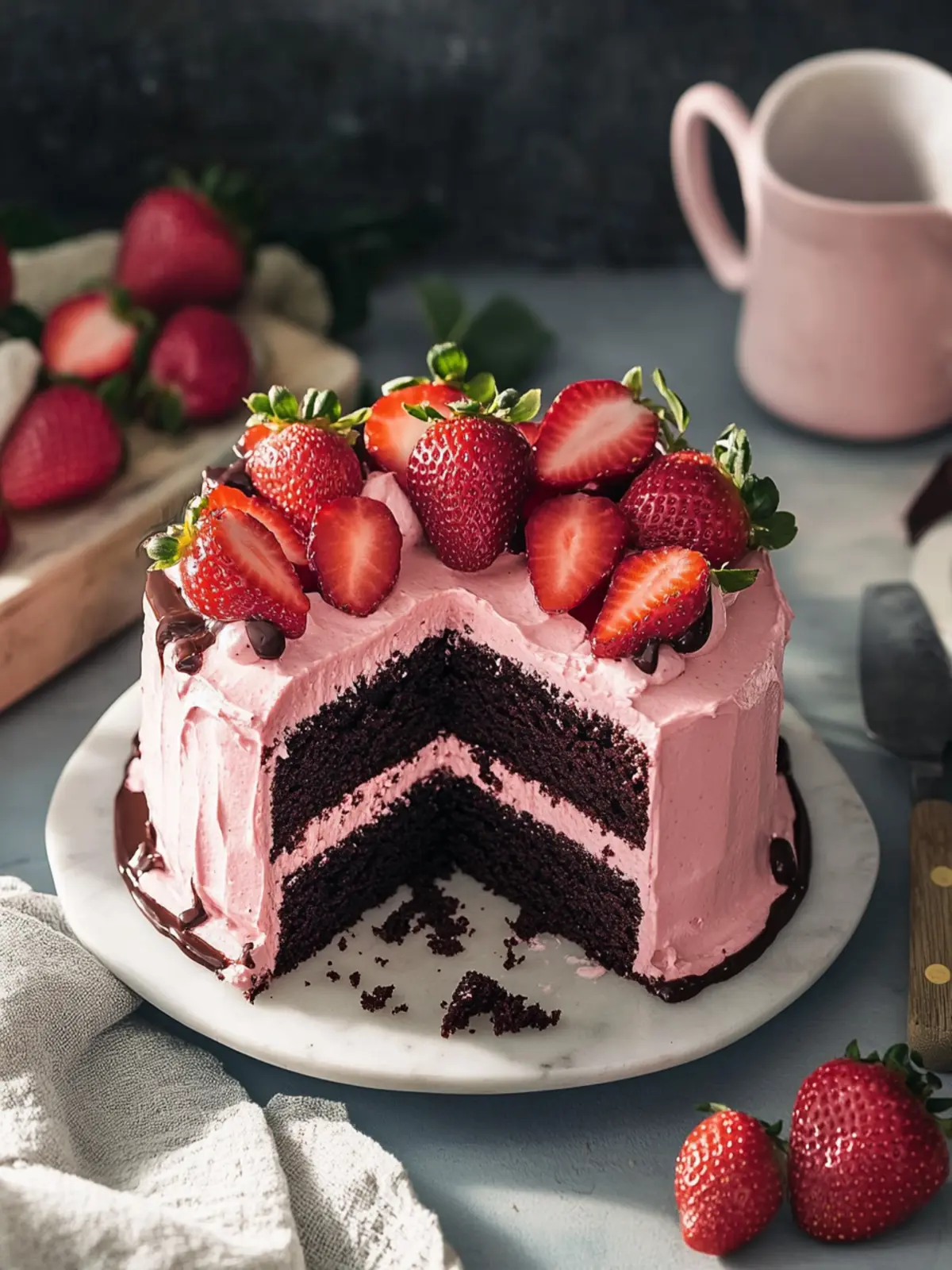 Indulge in Irresistible Strawberry Chocolate Cake Bliss 4 Strawberry Chocolate Cake
