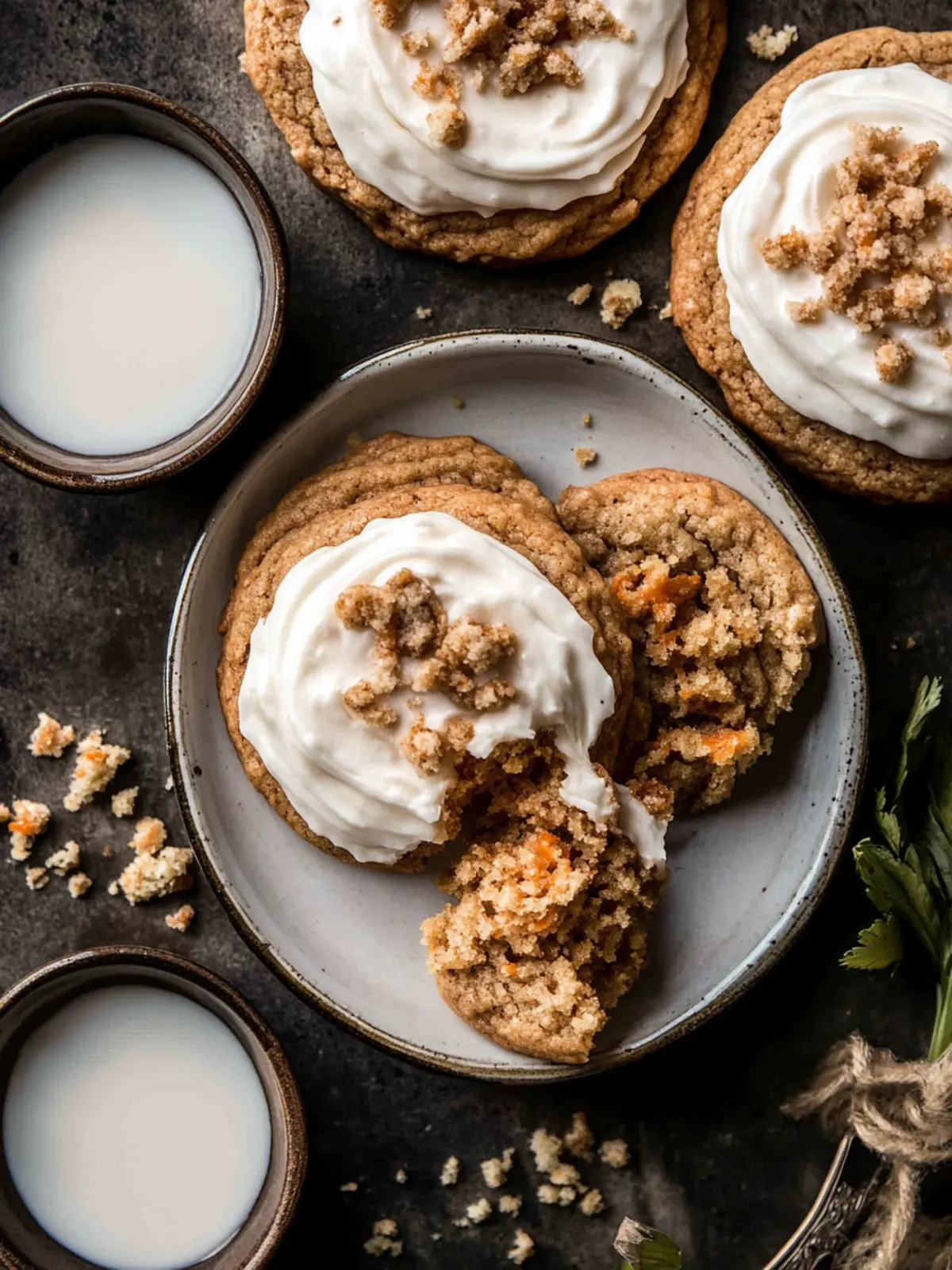 Chewy Carrot Cake Cookies with Cream Cheese Frosting Magic 3 Carrot Cake Cookies