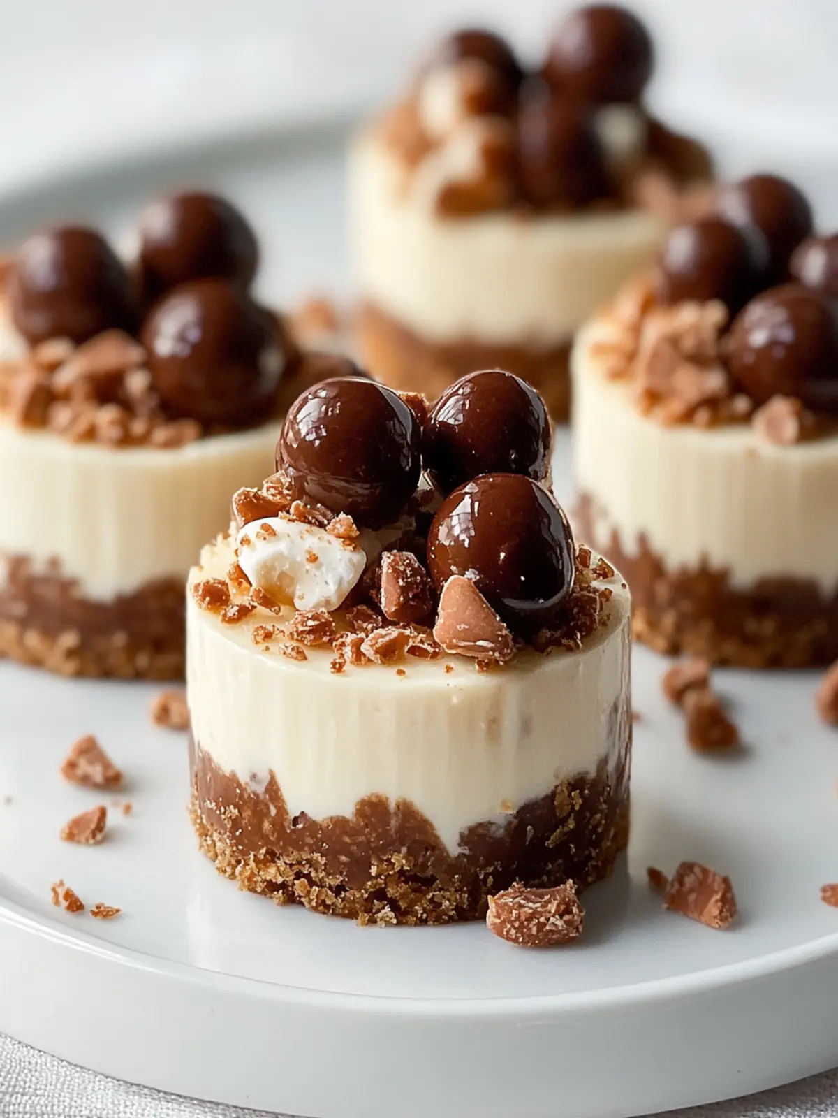 Irresistible Mini No-Bake Malteser Cheesecakes Ready in Hours 2 Mini No-Bake Malteser Cheesecakes