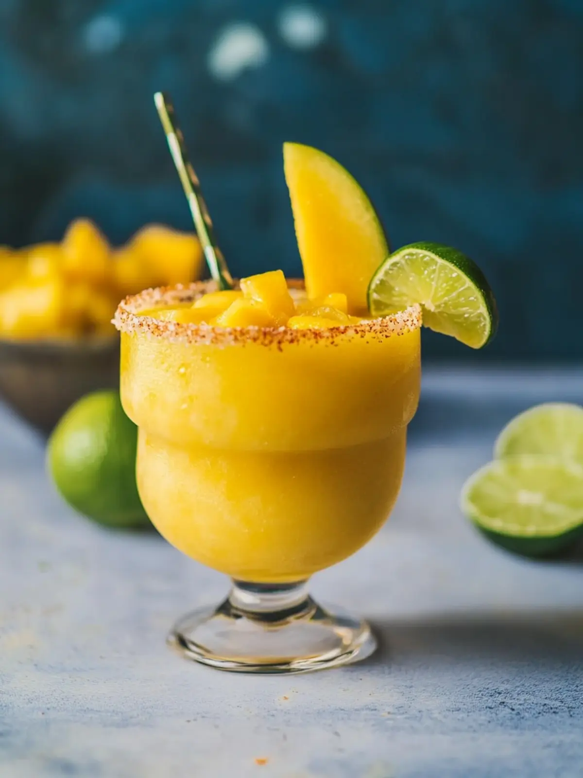 Frozen Mango Margarita with Tajín: Chill Out with Spice 4 Frozen Mango Margarita with Tajín (Lime Chili)