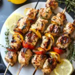 Lemon Garlic Chicken Kabobs: Perfectly Grilled for BBQ Bliss 6 Lemon Garlic Chicken Kabobs