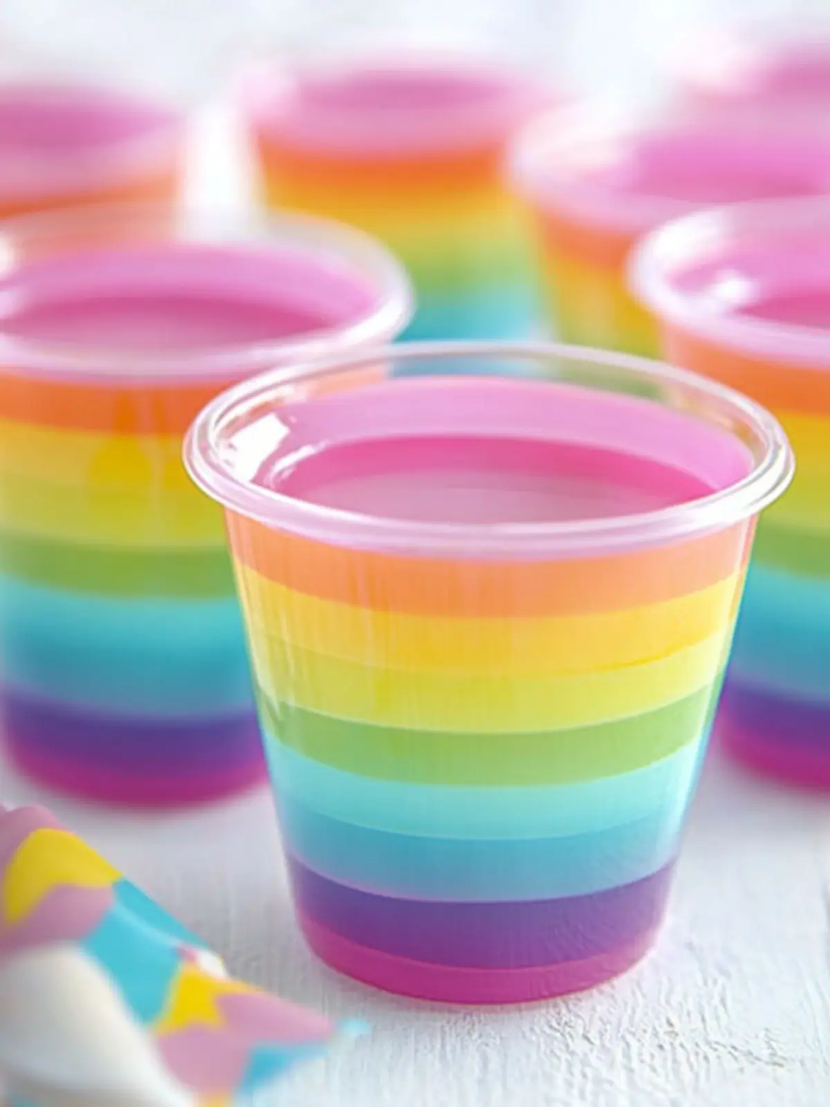 Pastel Rainbow Gelatin Cups: Fun, No-Bake Spring Delight 4 Pastel Rainbow Gelatin Cups