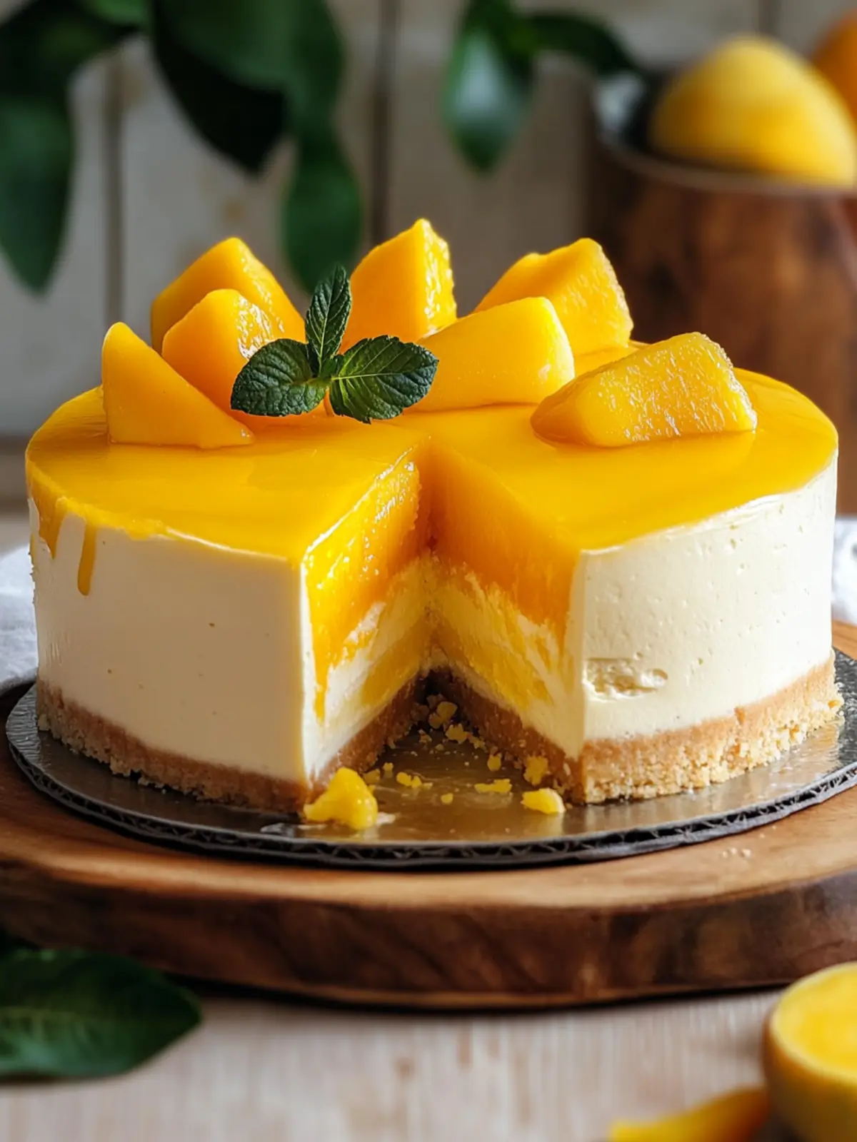 Mango Mousse Cake: Easy No-Bake Tropical Bliss at Home 4 Mango Mousse Cake