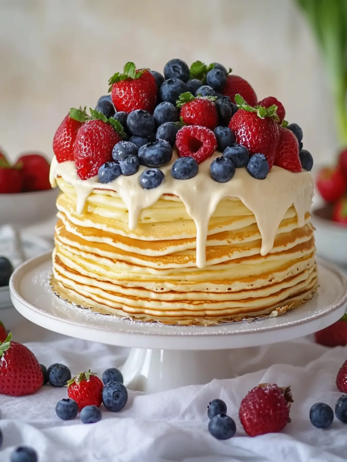 Delicious Pancake Cake with Creamy Maple Icing for Brunch Bliss 5 Pancake Cake