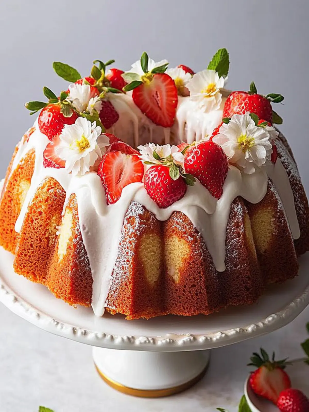 Irresistible Layered Strawberry Bundt Cake for Your Celebrations 3 Layered Strawberry Bundt Cake