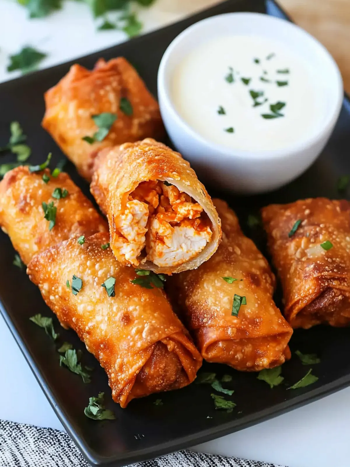 Buffalo Chicken Egg Rolls: Crispy Joy for Game Day Snacking 2 Buffalo Chicken Egg Rolls