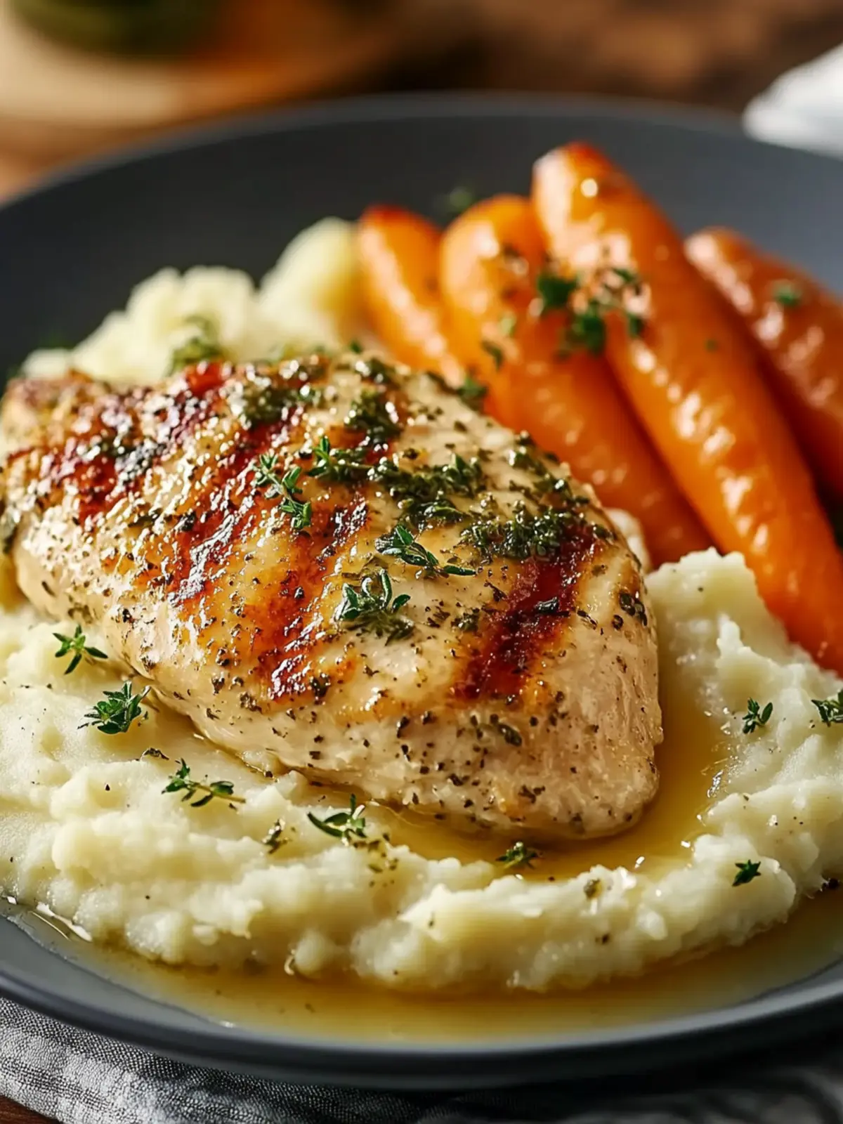 Creamy Herb Chicken with Mashed Potatoes & Glazed Carrots Bliss 5 Creamy Herb Chicken with Mashed Potatoes & Glazed Carrots: A Complete Comfort Food Dinner