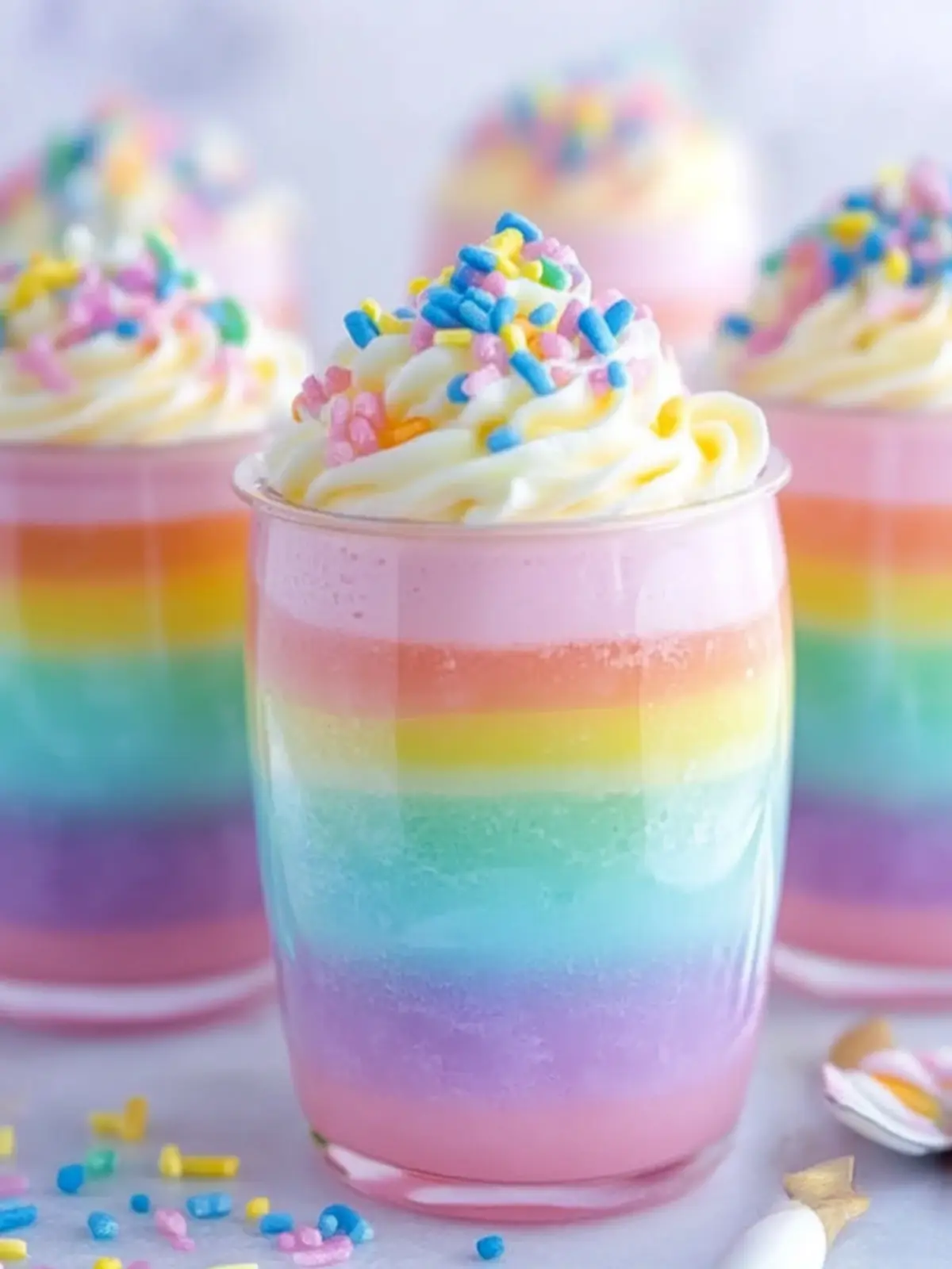 Pastel Rainbow Gelatin Cups: Fun, No-Bake Spring Delight 5 Pastel Rainbow Gelatin Cups