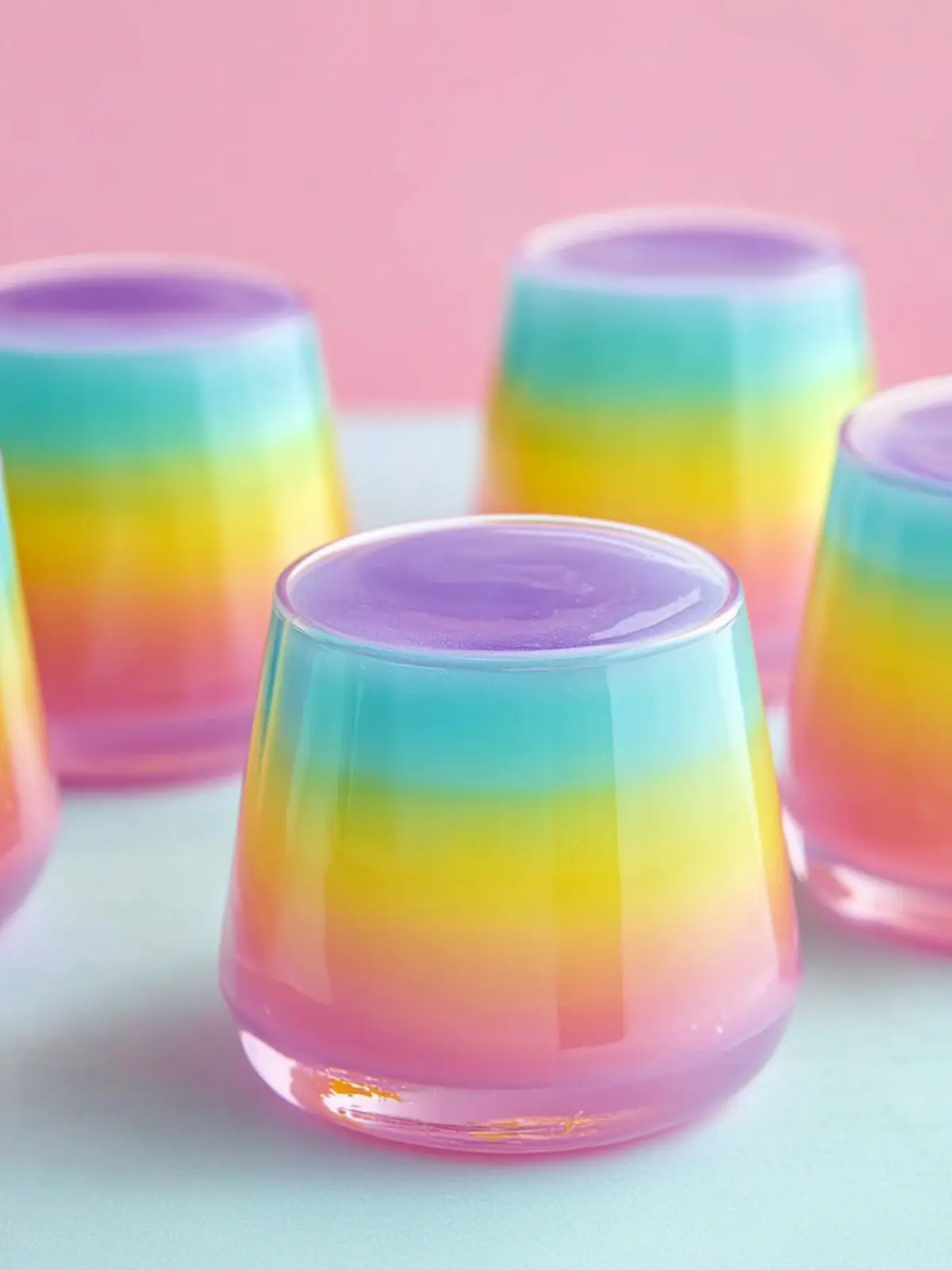 Pastel Rainbow Gelatin Cups: Fun, No-Bake Spring Delight 3 Pastel Rainbow Gelatin Cups
