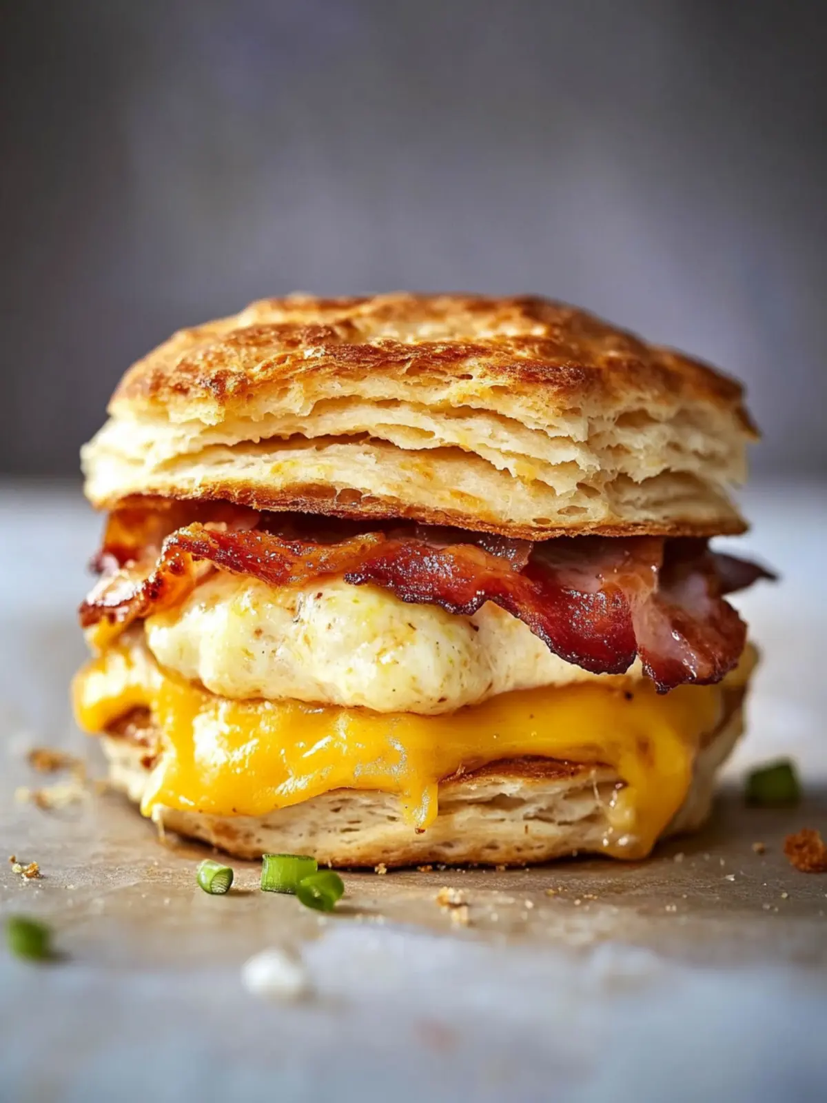 Ultimate Biscuit Breakfast Sandwich with Bacon and Chipotle Mayo 3 Biscuit Breakfast Sandwich