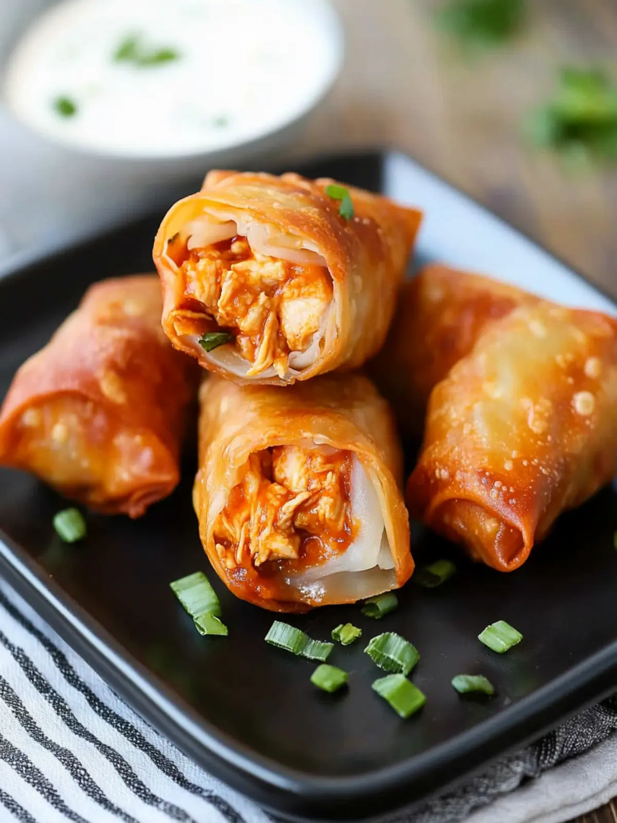 Buffalo Chicken Egg Rolls: Crispy Joy for Game Day Snacking 5 Buffalo Chicken Egg Rolls