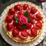 Decadent Strawberry Rose Tart with Creamy Custard Delight 7 Strawberry Rose Tart with Custard Cream