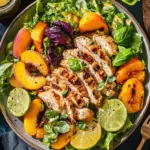 Grilled Chicken Salad with Peaches and Lime-Basil Bliss 3 Grilled Chicken Salad with Peaches and Lime-Basil Dressing