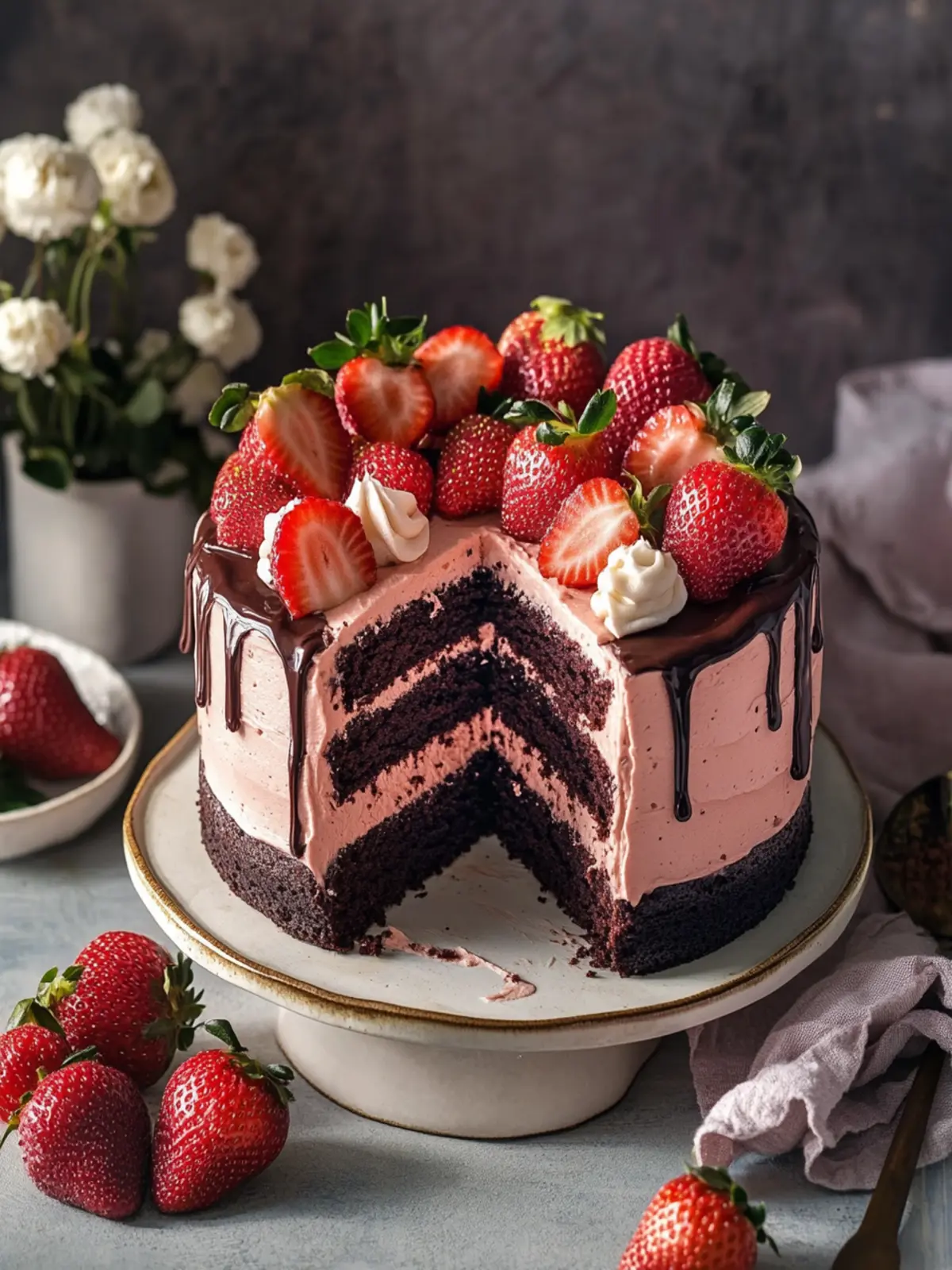 Indulge in Irresistible Strawberry Chocolate Cake Bliss 5 Strawberry Chocolate Cake