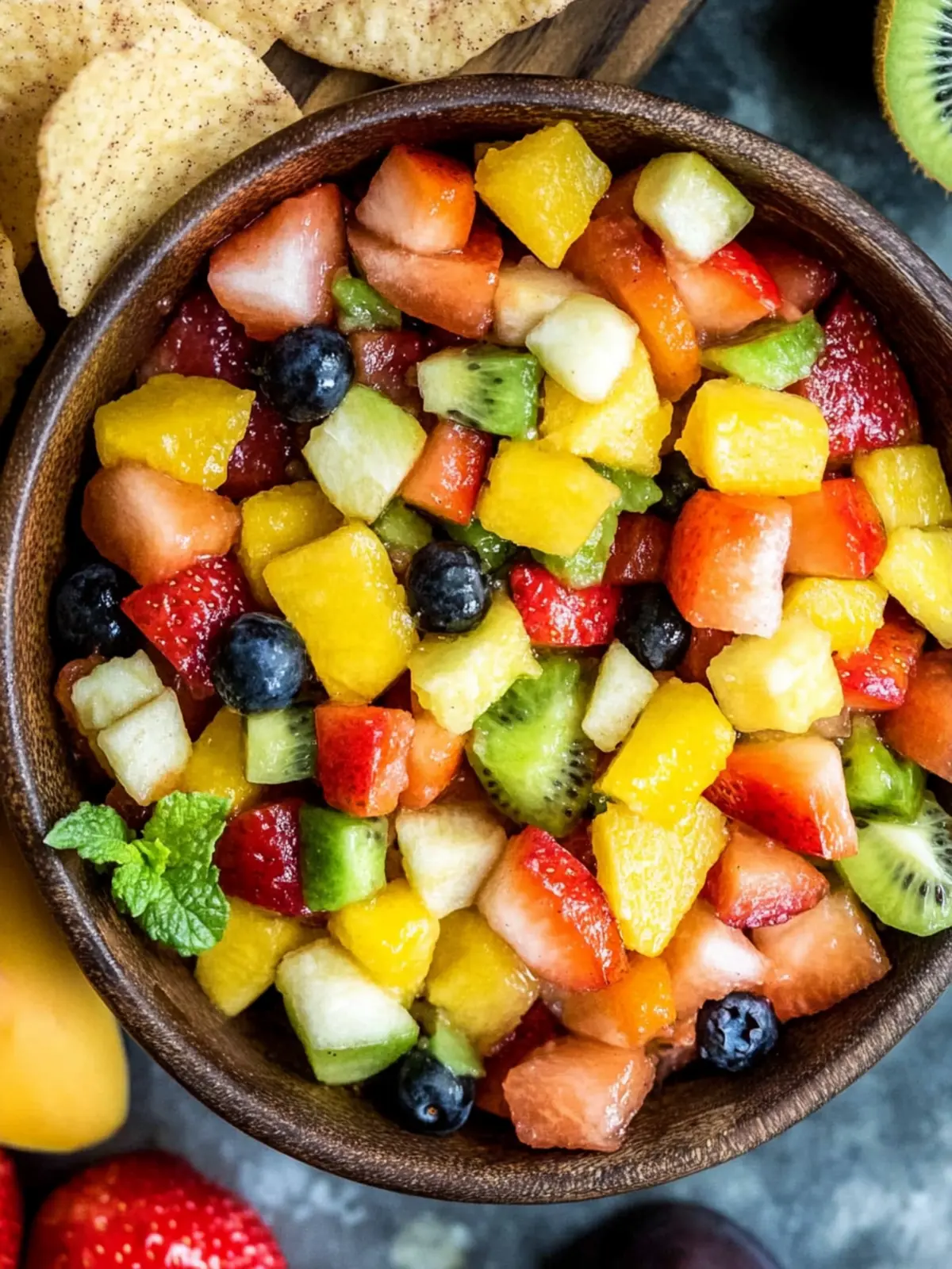 Fruit Salsa with Cinnamon Chips: A Refreshing Summer Delight 2 Fruit Salsa with Cinnamon Chips