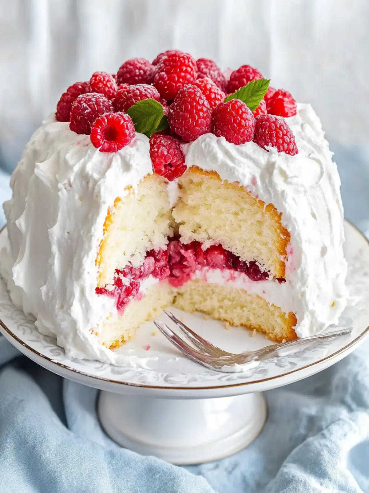 Fluffy Homemade Raspberry And Cream Angel Food Cake Delight 4 Homemade Raspberry And Cream Angel Food Cake