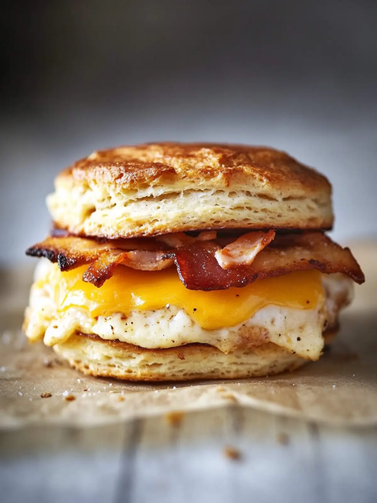 Ultimate Biscuit Breakfast Sandwich with Bacon and Chipotle Mayo 4 Biscuit Breakfast Sandwich