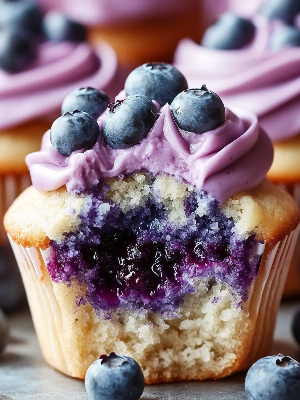 Triple Blueberry Cupcakes with Blueberry Filling Recipe Bliss 5 Triple Blueberry Cupcakes with Blueberry Filling Recipe