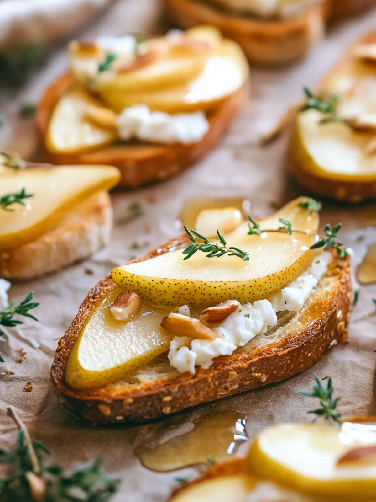 Easy Pear & Goat Cheese Crostini Appetizer with Honey Magic 3 Easy Pear & Goat Cheese Crostini Appetizer with Honey