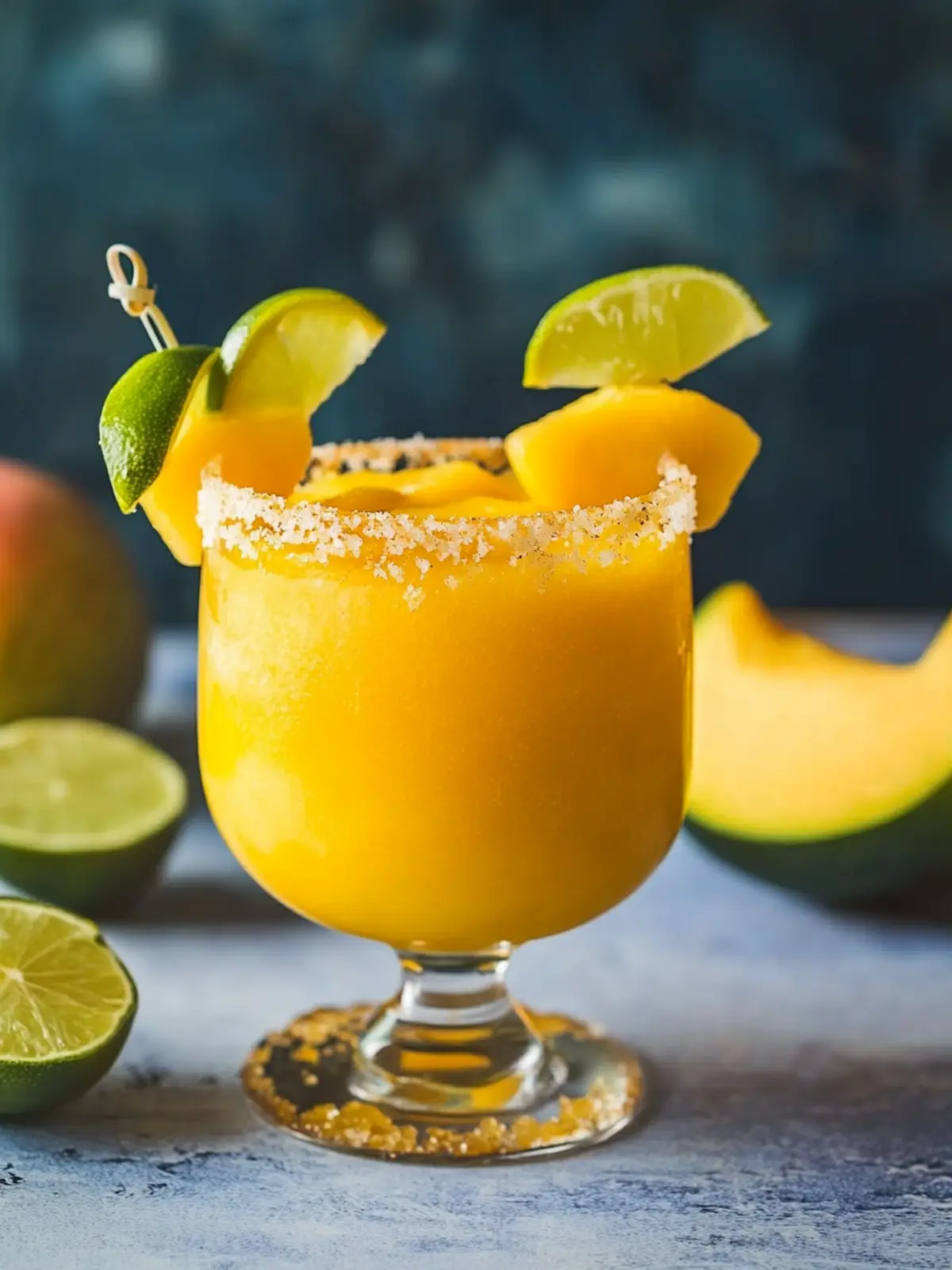 Frozen Mango Margarita with Tajín: Chill Out with Spice 2 Frozen Mango Margarita with Tajín (Lime Chili)