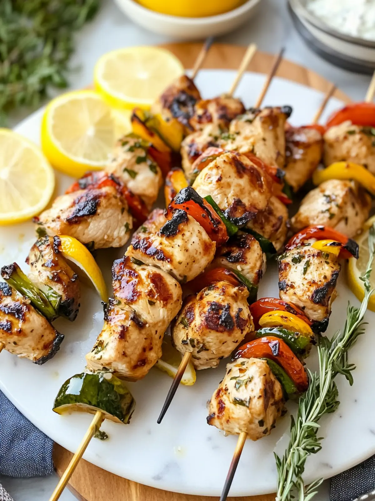 Lemon Garlic Chicken Kabobs: Perfectly Grilled for BBQ Bliss 2 Lemon Garlic Chicken Kabobs