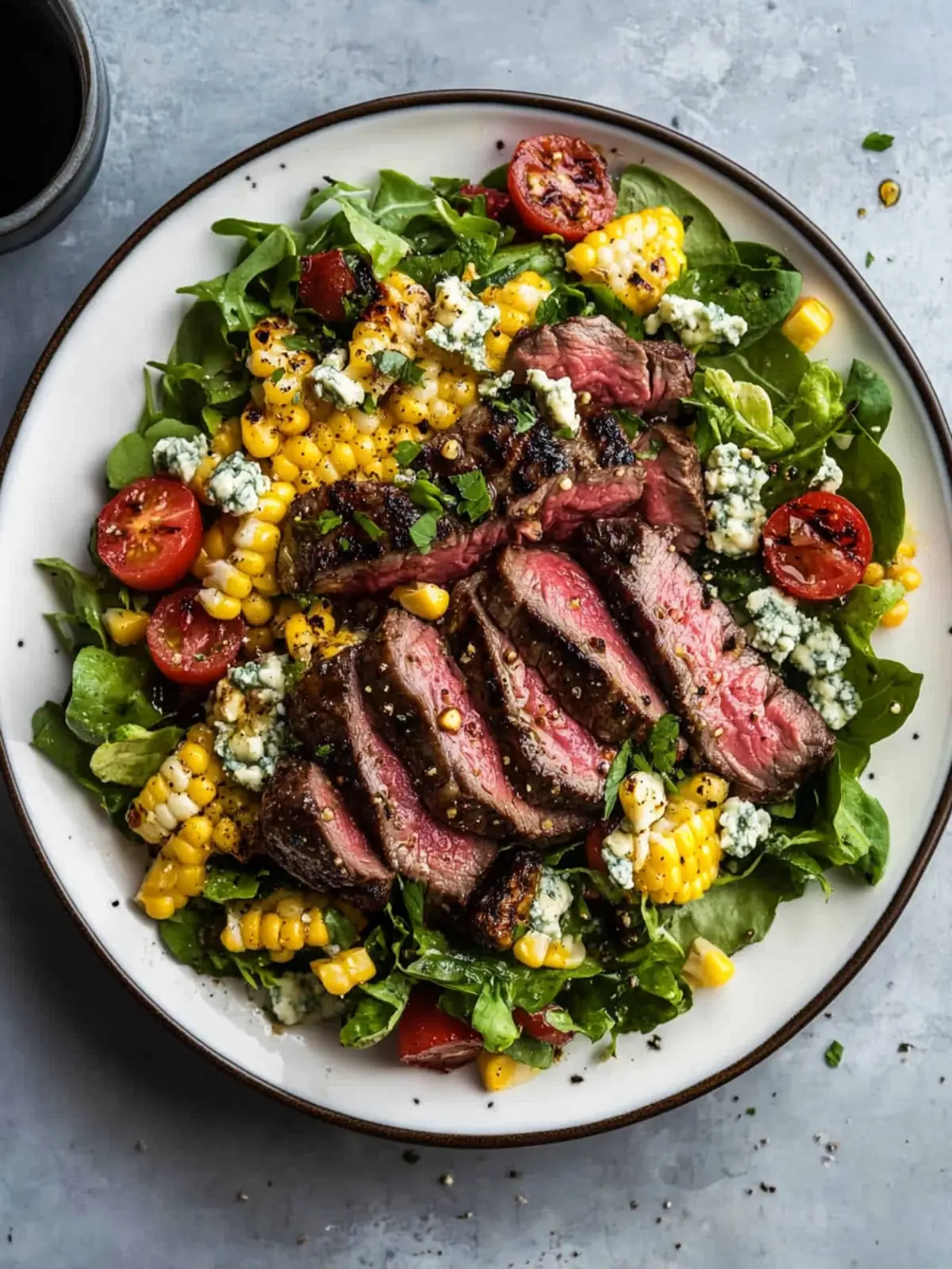 Balsamic Steak Gorgonzola Salad with Grilled Corn Bliss 3 Balsamic Steak Gorgonzola Salad with Grilled Corn