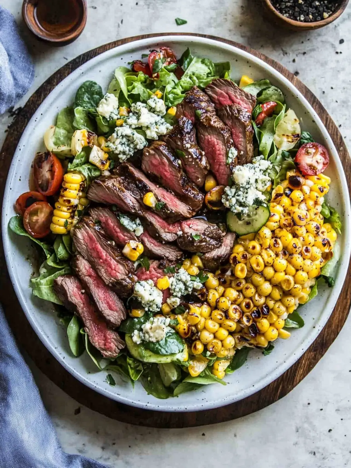 Balsamic Steak Gorgonzola Salad with Grilled Corn Bliss 5 Balsamic Steak Gorgonzola Salad with Grilled Corn