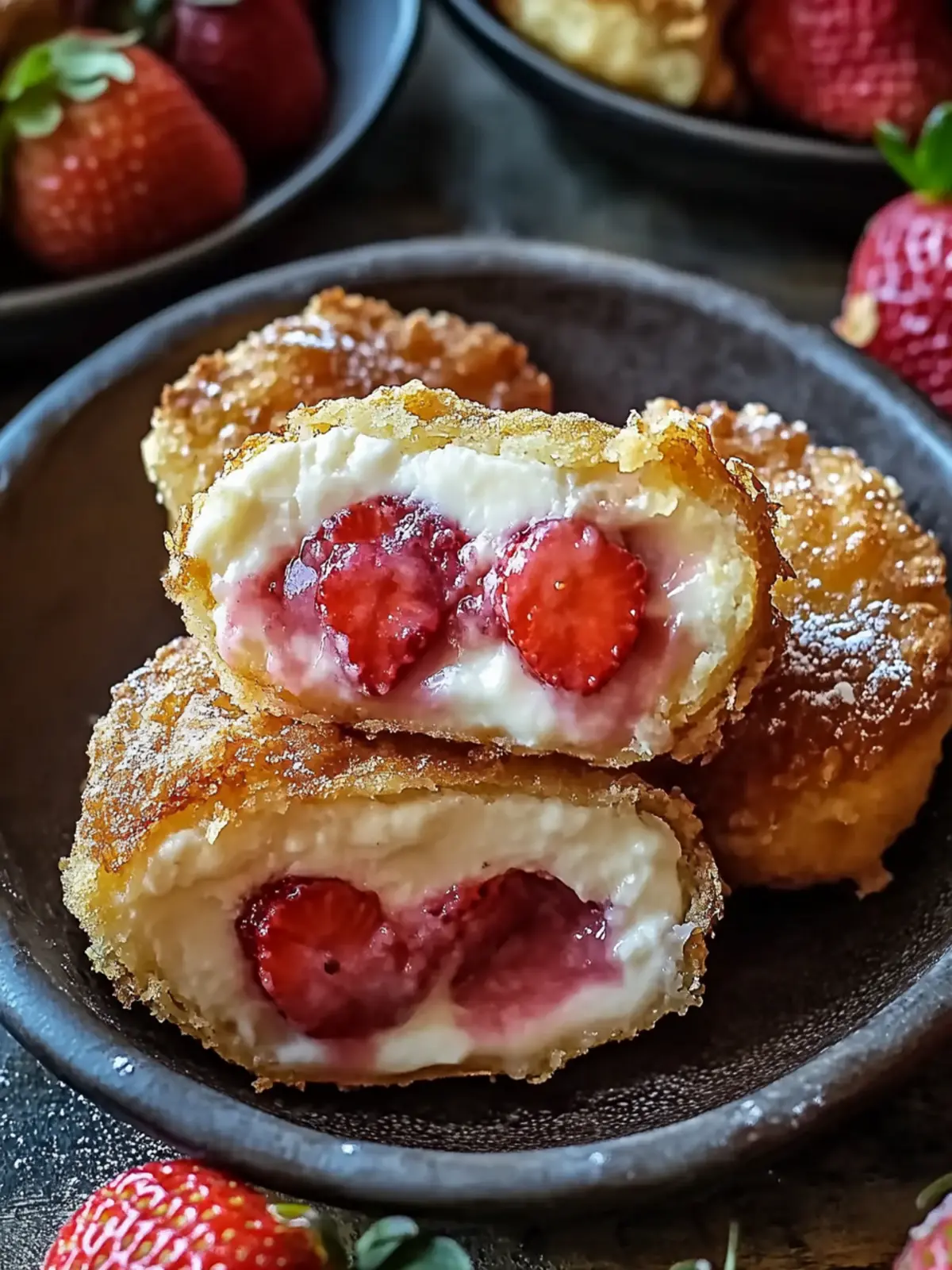Indulgent Deep-Fried Strawberry Cheesecake Pies You’ll Love 2 Indulgent Deep-Fried Strawberry Cheesecake Pies to Savor