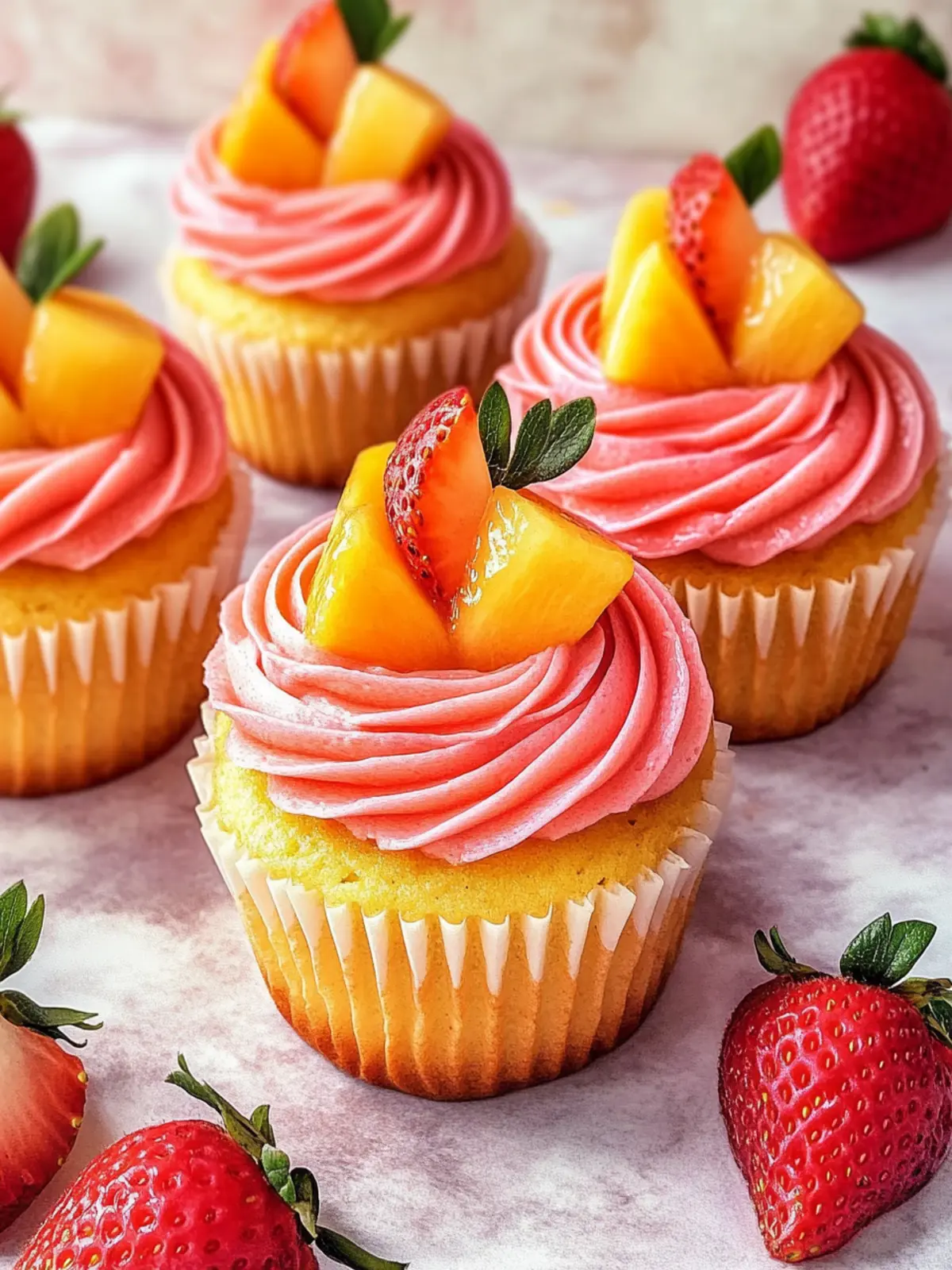 Mango Strawberry Sunset Cupcakes Recipe for a Tropical Treat 4 Mango Strawberry Sunset Cupcakes Recipe