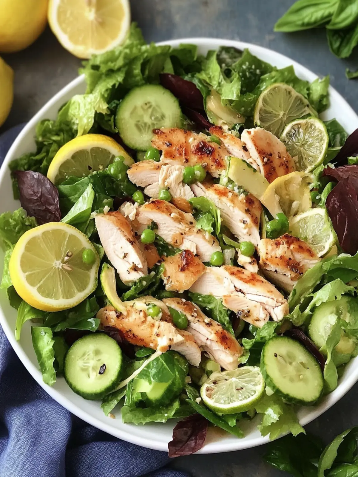 Fresh Spring Salad with Chicken and Zesty Lemon Dressing 2 Spring Salad with Chicken and Lemon Dressing