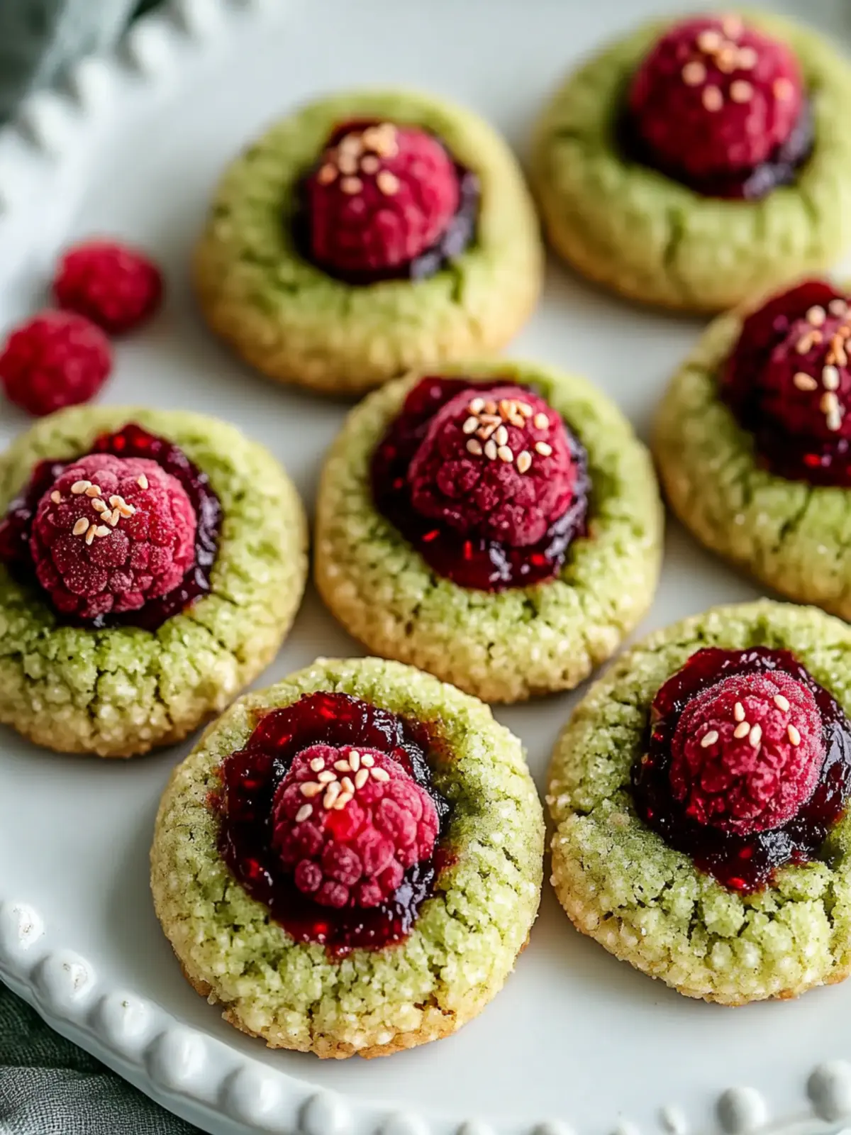 Matcha Thumbprint Cookies: Sweet Raspberry Jam Bliss Awaits 5 Matcha Thumbprint Cookies: Irresistibly Sweet with Raspberry Jam