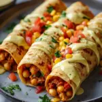 Crispy Baked or Air-Fried Chickpea Taquitos with Spicy Vegan Cheese Sauce Recipe 10 Baked or Air-Fried Chickpea Taquitos with Spicy Vegan Cheese Sauce Recipe