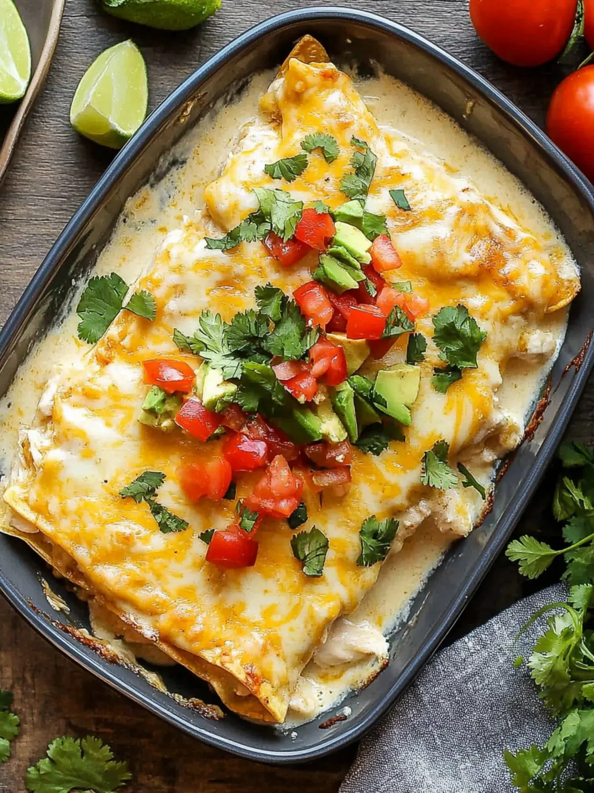 Easy Creamy Chicken Enchilada Casserole That Wows Every Time 2 Chicken Enchilada Casserole (Creamy and Cheesy)