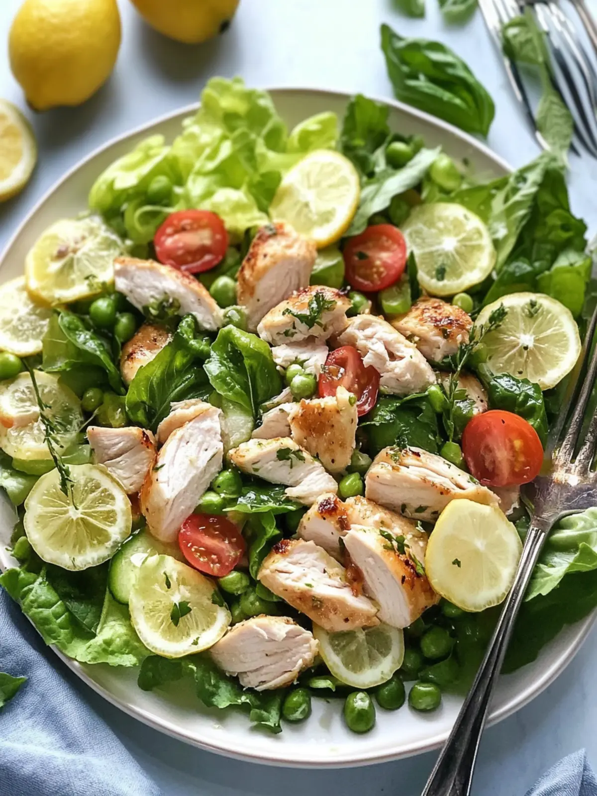 Fresh Spring Salad with Chicken and Zesty Lemon Dressing 4 Spring Salad with Chicken and Lemon Dressing