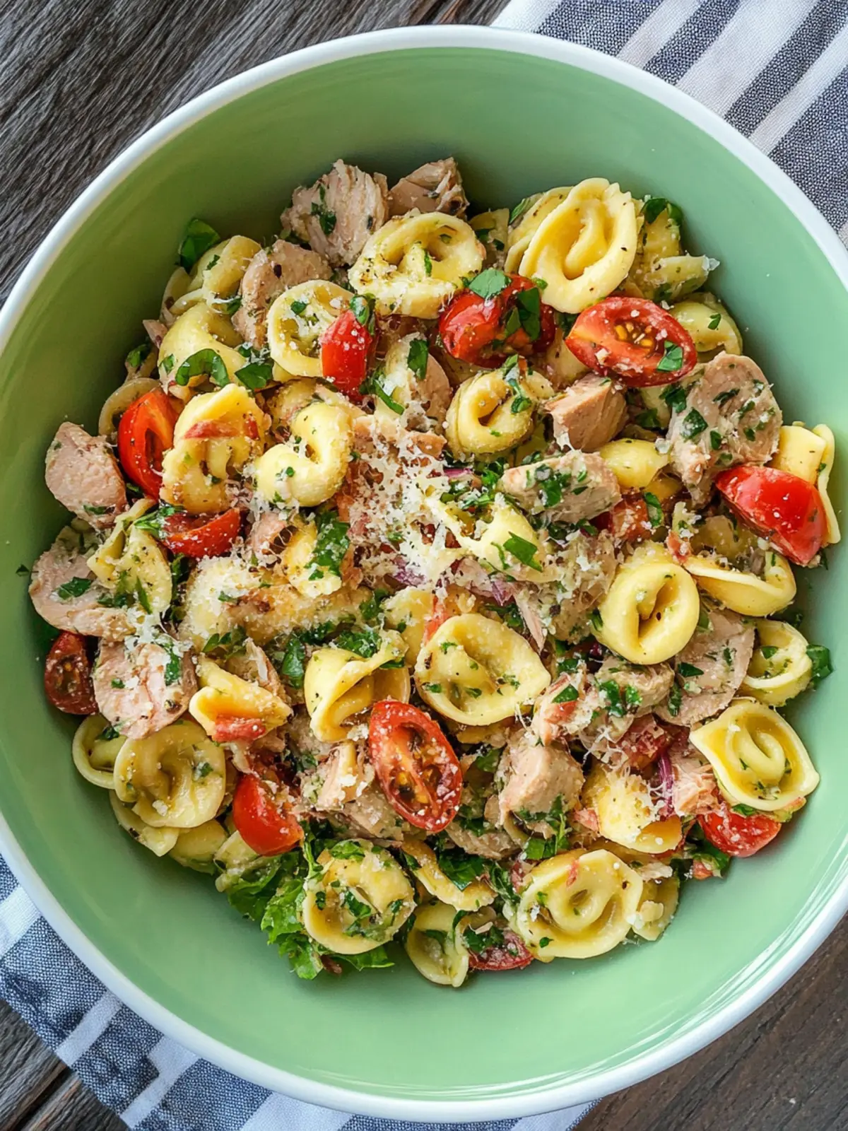 Tuna Pasta Salad with Tortellini and Zesty Chive Vinaigrette 5 Tuna Pasta Salad (with Tortellini)