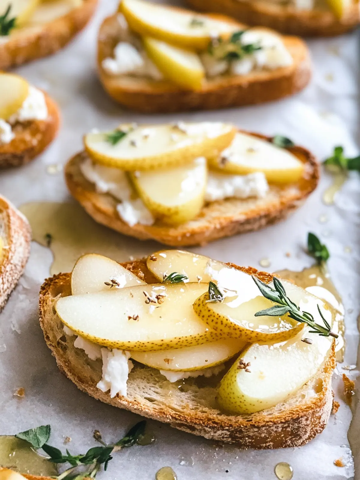 Easy Pear & Goat Cheese Crostini Appetizer with Honey Magic 2 Easy Pear & Goat Cheese Crostini Appetizer with Honey